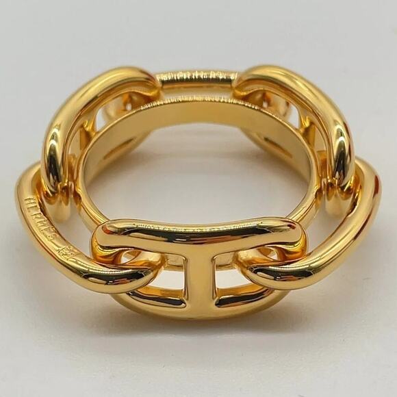 HERMES Chaine d'Ancre Gold Scarf Ring W/Box /Bag - Picture 6 of 8